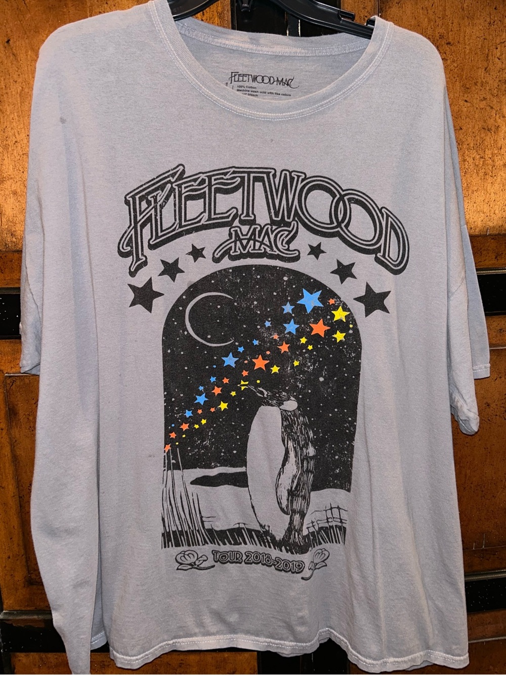 Fleetwood Mac Graphic Tee in Light Gray with Star Design